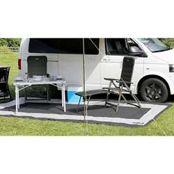 Slidstærkt markisetæppe lysegrå 2,5 x 7 m.